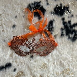 Elegant Orange Lace Mask